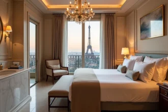 Chambre deluxe élégante avec vue sur les rues animées de Saint-Germain-des-Prés