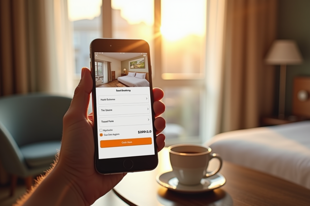 Smartphone avec application de réservation d