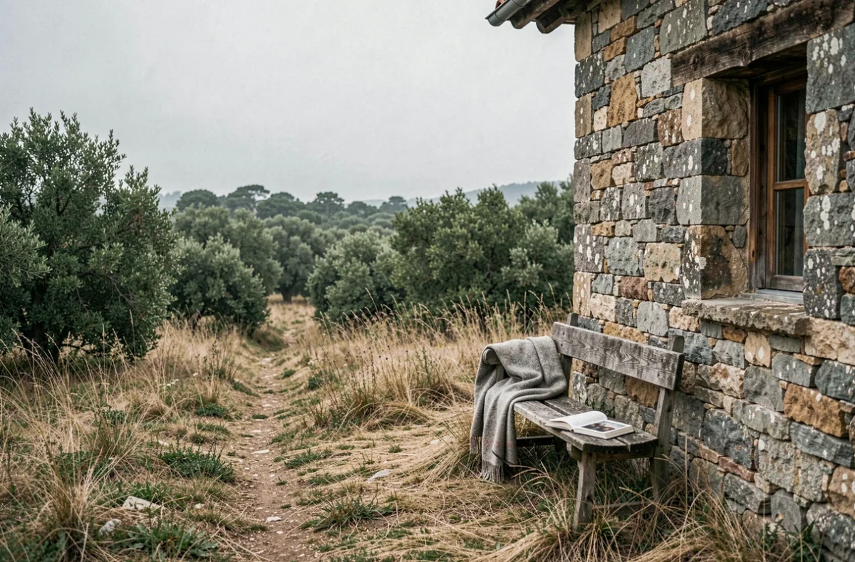 Ferme isolée en pierre de La Bergerie B&B à Vence entourée de garrigue et de prairies sauvages