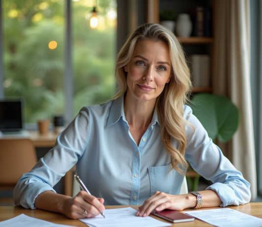 Remboursement consultation à l’étranger : démarches et conseils pratiques Femme d'âge moyen travaillant à son bureau à domicile