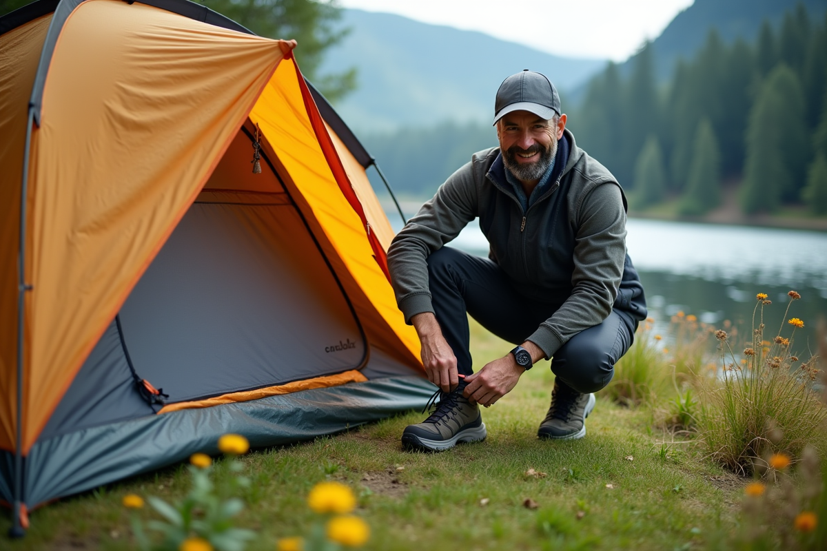 Homme souriant près d
