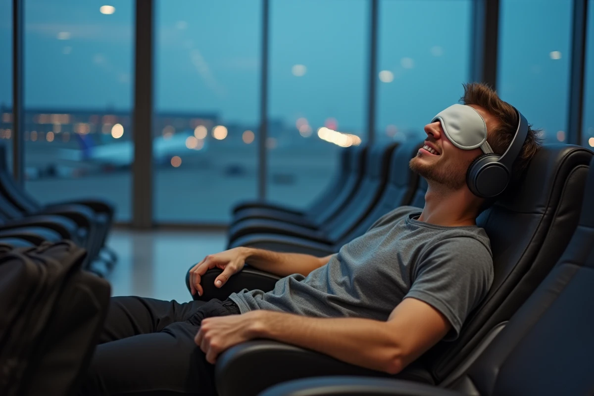 Jeune homme détendu dans un lounge d